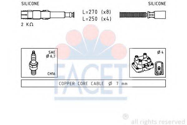 FACET 49649 Комплект дротів запалювання