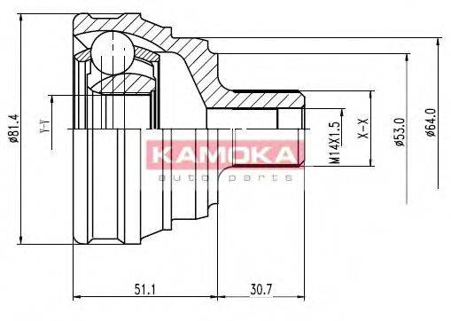 KAMOKA 6206 Шарнірний комплект, приводний вал