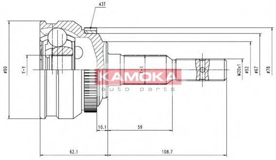 KAMOKA 6254 Шарнірний комплект, приводний вал
