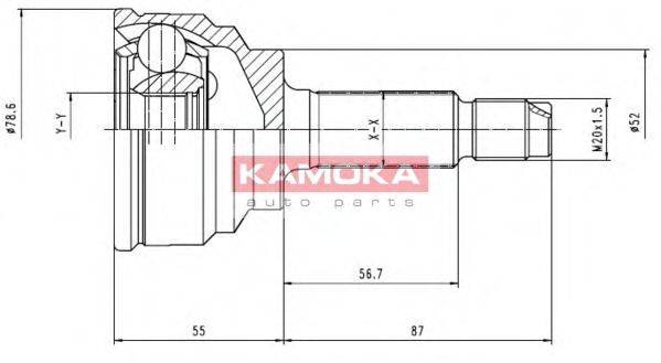 KAMOKA 6290 Шарнірний комплект, приводний вал