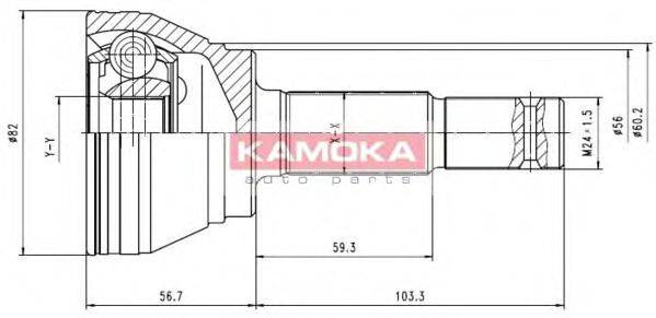 KAMOKA 6292 Шарнірний комплект, приводний вал