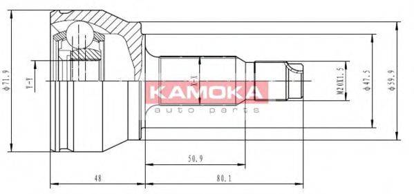 KAMOKA 6348 Шарнірний комплект, приводний вал