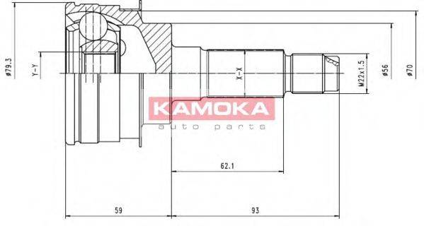 KAMOKA 6478 Шарнірний комплект, приводний вал