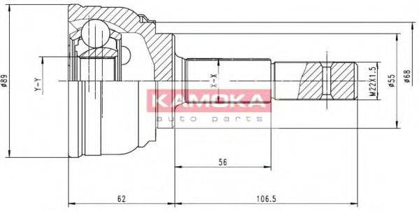 KAMOKA 6540 Шарнірний комплект, приводний вал