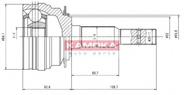 KAMOKA 6610 Шарнірний комплект, приводний вал