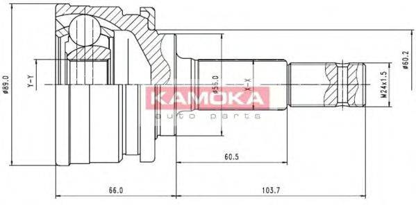 KAMOKA 6754 Шарнірний комплект, приводний вал