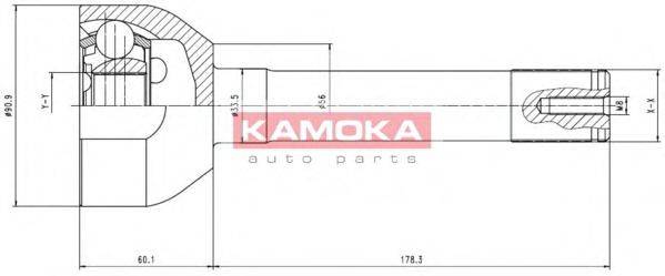 KAMOKA 7026 Шарнірний комплект, приводний вал