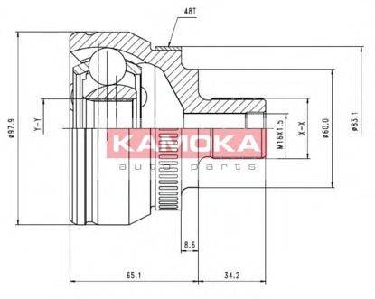 KAMOKA 7050 Шарнірний комплект, приводний вал