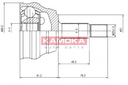 KAMOKA 7094 Шарнірний комплект, приводний вал