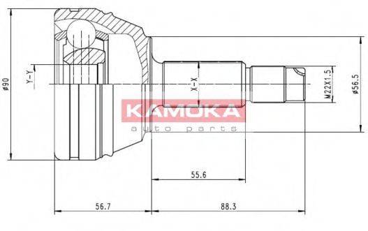 KAMOKA 7126 Шарнірний комплект, приводний вал