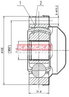 KAMOKA 8713 Шарнірний комплект, приводний вал