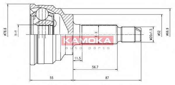 KAMOKA 6070 Шарнірний комплект, приводний вал