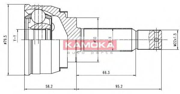 KAMOKA 6088 Шарнірний комплект, приводний вал
