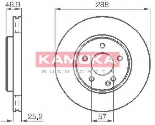 KAMOKA 1031634 гальмівний диск