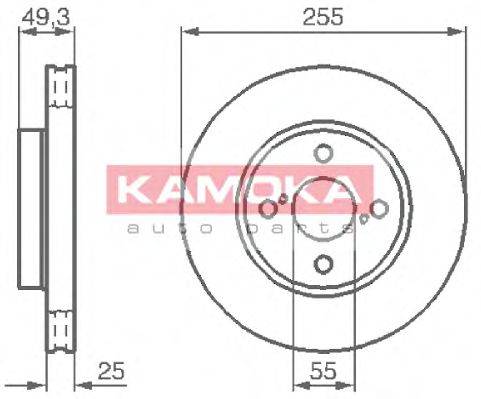 KAMOKA 1032588 гальмівний диск