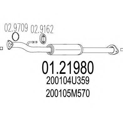 MTS 0121980 Труба вихлопного газу
