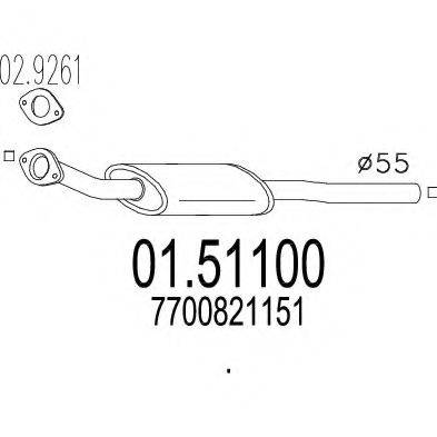 MTS 0151100 Середній глушник вихлопних газів