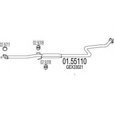 MTS 0155110 Середній глушник вихлопних газів