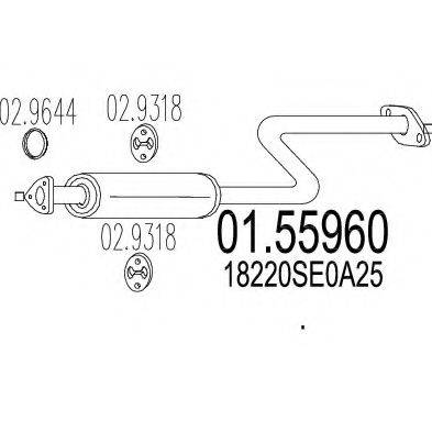 MTS 0155960 Середній глушник вихлопних газів