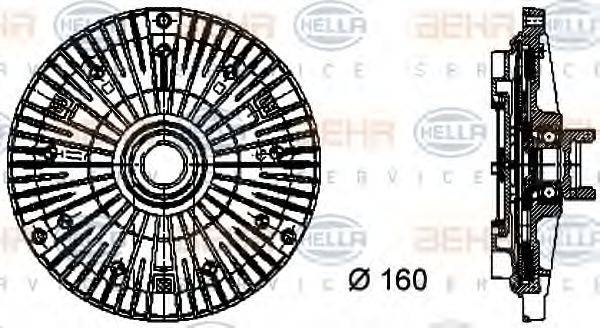 HELLA 8MV376732091 Зчеплення, вентилятор радіатора