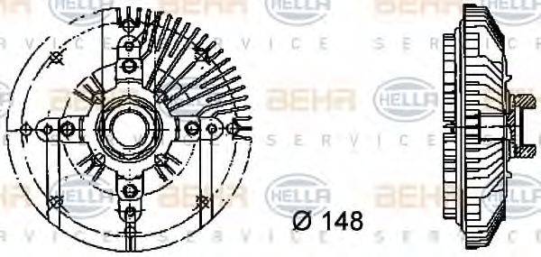 HELLA 8MV376732321 Зчеплення, вентилятор радіатора