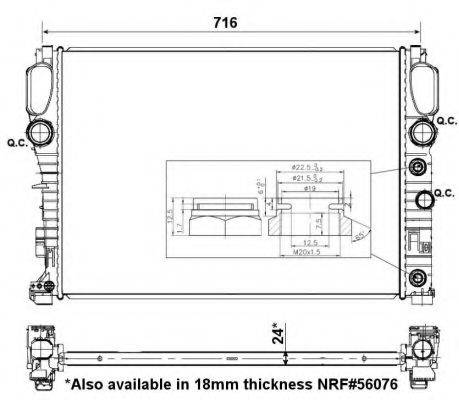NRF 53423 Радіатор, охолодження двигуна