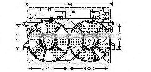 AVA QUALITY COOLING MZ7524 Вентилятор, охолодження двигуна