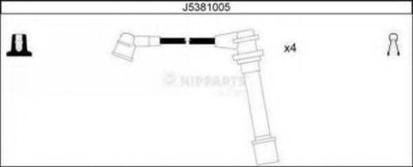 NIPPARTS J5381005 Комплект дротів запалювання