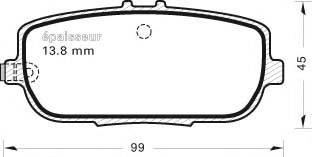 MGA 829 Комплект гальмівних колодок, дискове гальмо