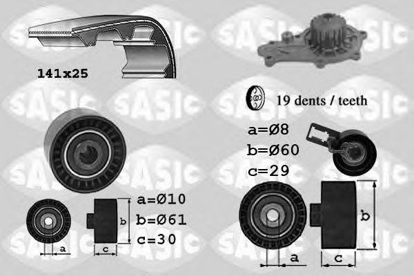 SASIC 3900031 Водяний насос + комплект зубчастого ременя