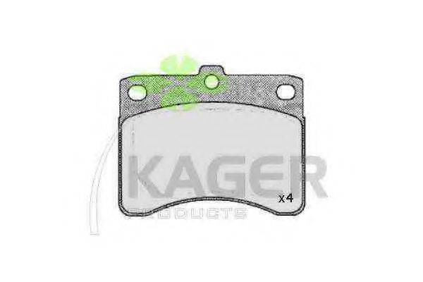 KAGER 350207 Комплект гальмівних колодок, дискове гальмо