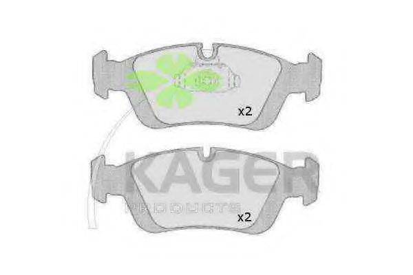 KAGER 350208 Комплект гальмівних колодок, дискове гальмо