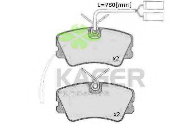 KAGER 350222 Комплект гальмівних колодок, дискове гальмо