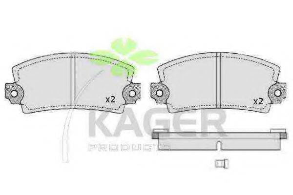 KAGER 350389 Комплект гальмівних колодок, дискове гальмо