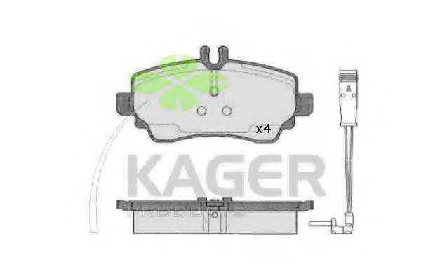 KAGER 350505 Комплект гальмівних колодок, дискове гальмо