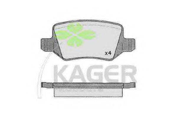 KAGER 350526 Комплект гальмівних колодок, дискове гальмо
