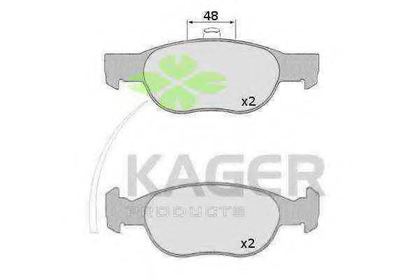 KAGER 350641 Комплект гальмівних колодок, дискове гальмо