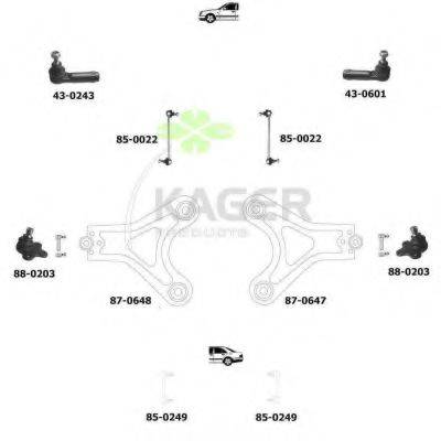KAGER 800073 Підвіска колеса