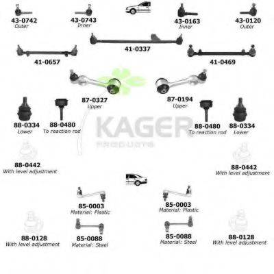 KAGER 800393 Підвіска колеса