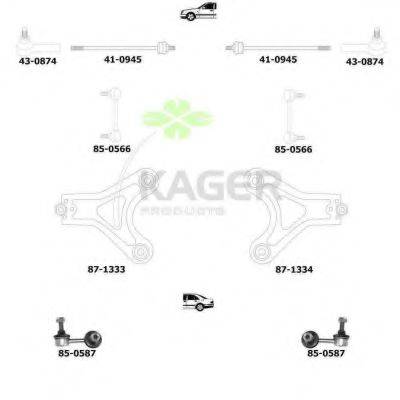 KAGER 800873 Підвіска колеса