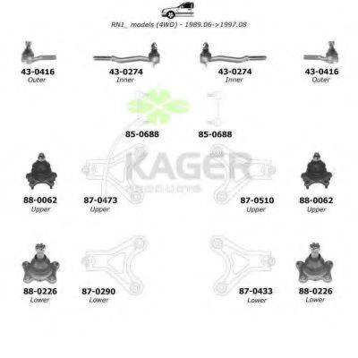 KAGER 800972 Підвіска колеса