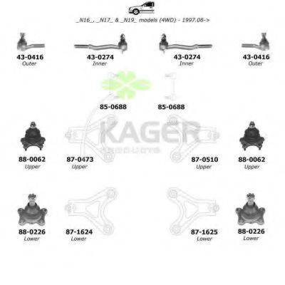 KAGER 800975 Підвіска колеса