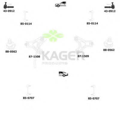 KAGER 801150 Підвіска колеса