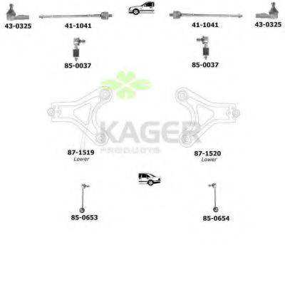 KAGER 801252 Підвіска колеса