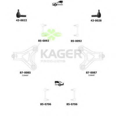 KAGER 801272 Підвіска колеса