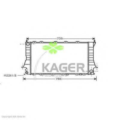 KAGER 310016 Радіатор, охолодження двигуна