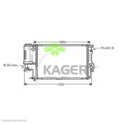 KAGER 310141 Радіатор, охолодження двигуна