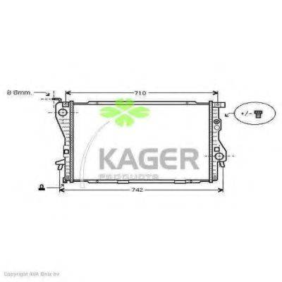 KAGER 310143 Радіатор, охолодження двигуна