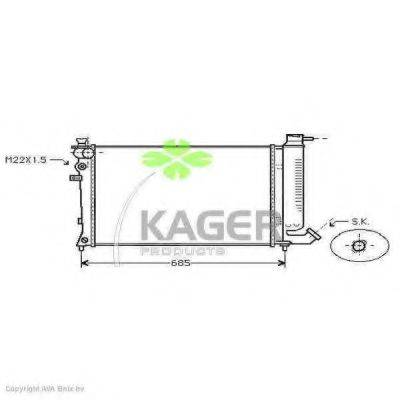 KAGER 310182 Радіатор, охолодження двигуна