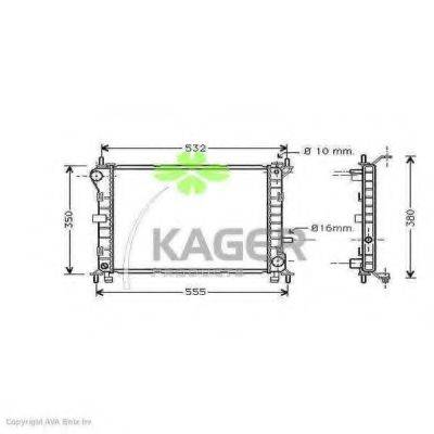 KAGER 310356 Радіатор, охолодження двигуна